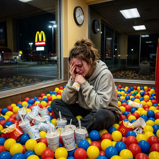 Sobbing in a fast food ball pit at 2 AM
